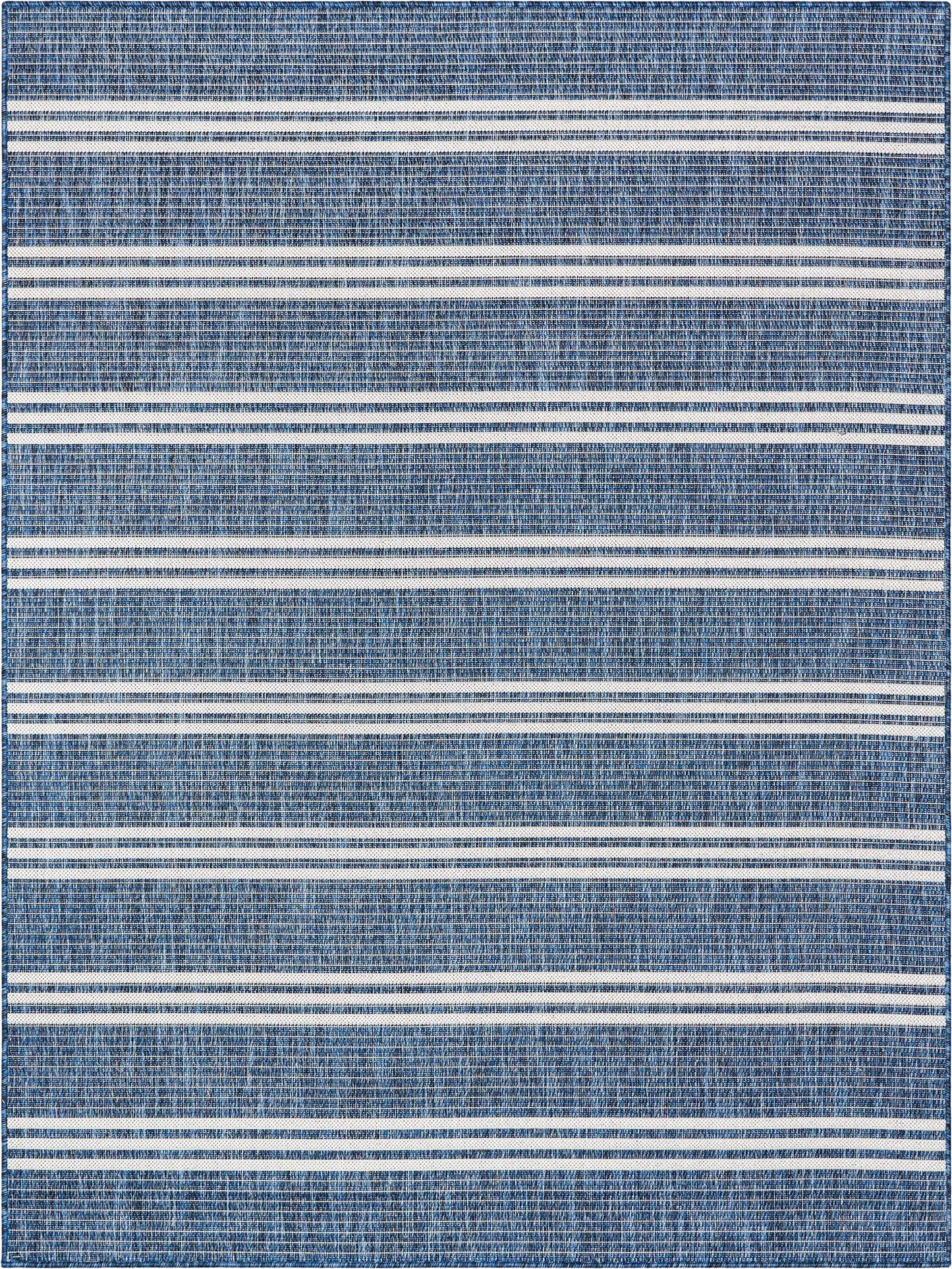 Catalina Modern Stripes Indoor/Outdoor Blue Flat-Weave Rug