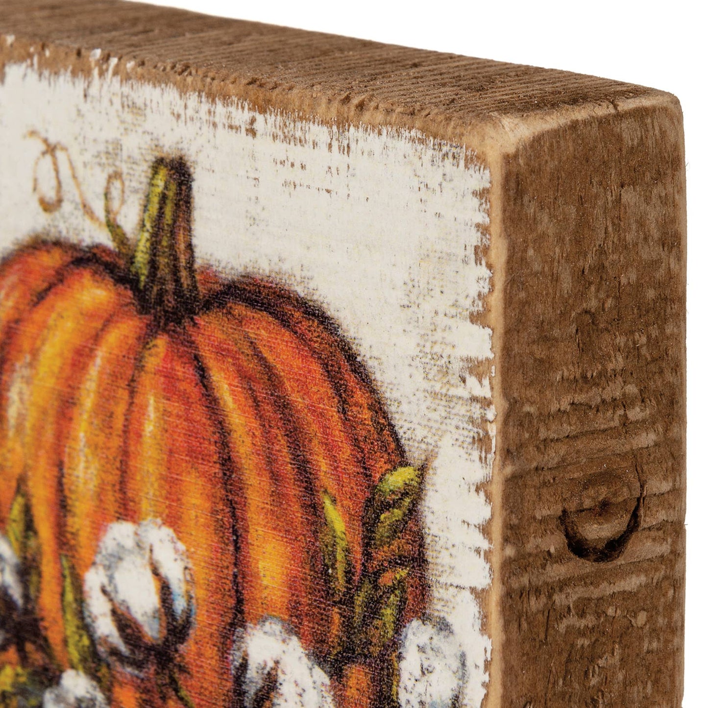 Pumpkin Wooden Block Sign