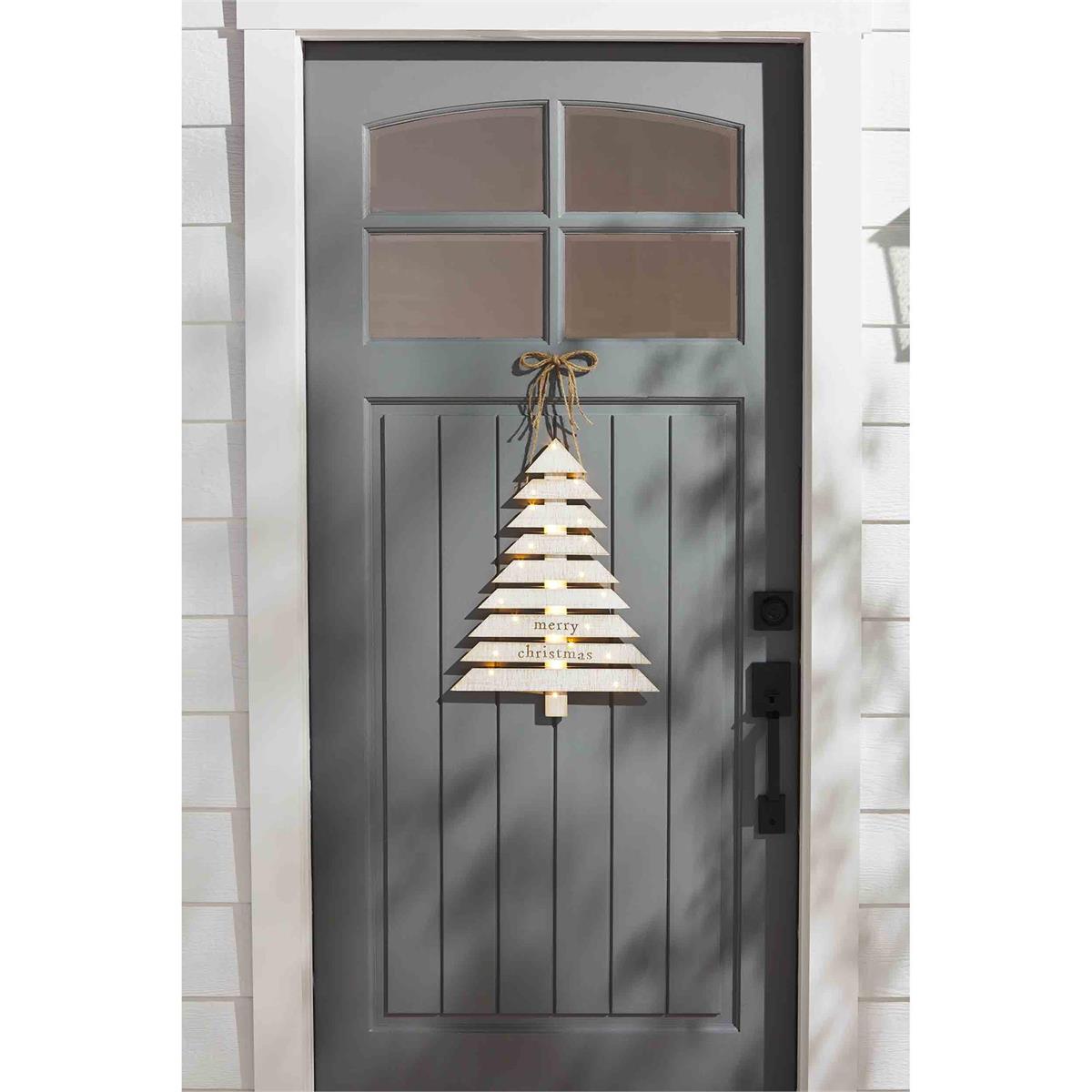 Light Up Christmas Tree Door Hanger