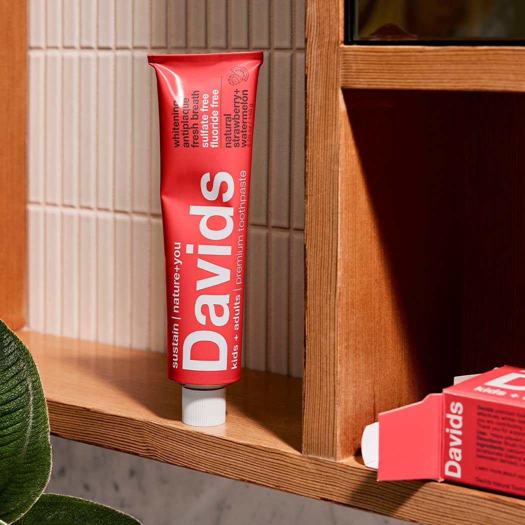 Davids Kids+Adults Premium Toothpaste - Strawberry Watermelon