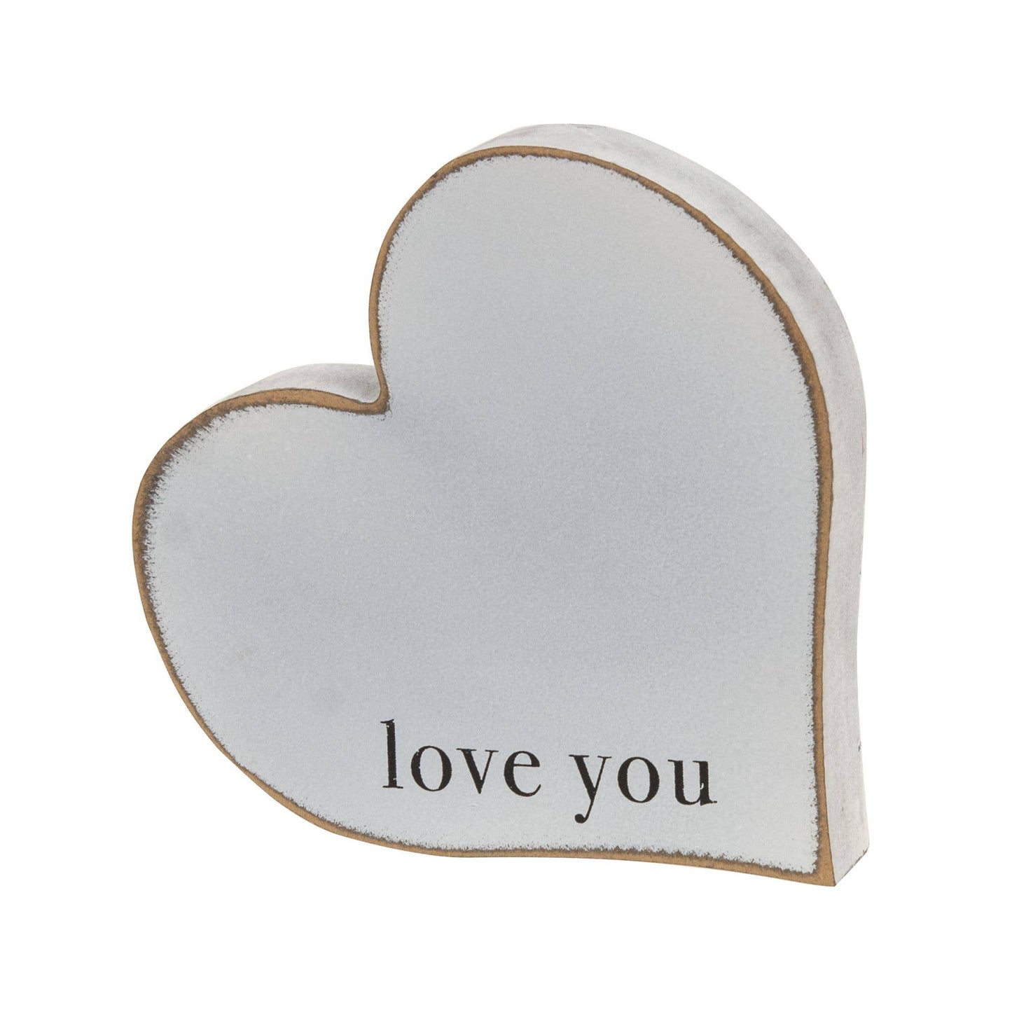 Love You More Distressed Chunky Hearts (Set of 2)