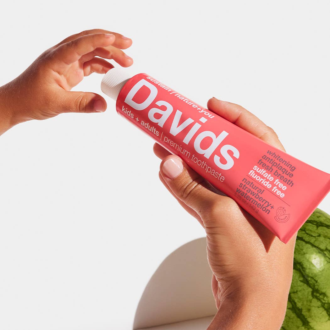 Davids Kids+Adults Premium Toothpaste - Strawberry Watermelon