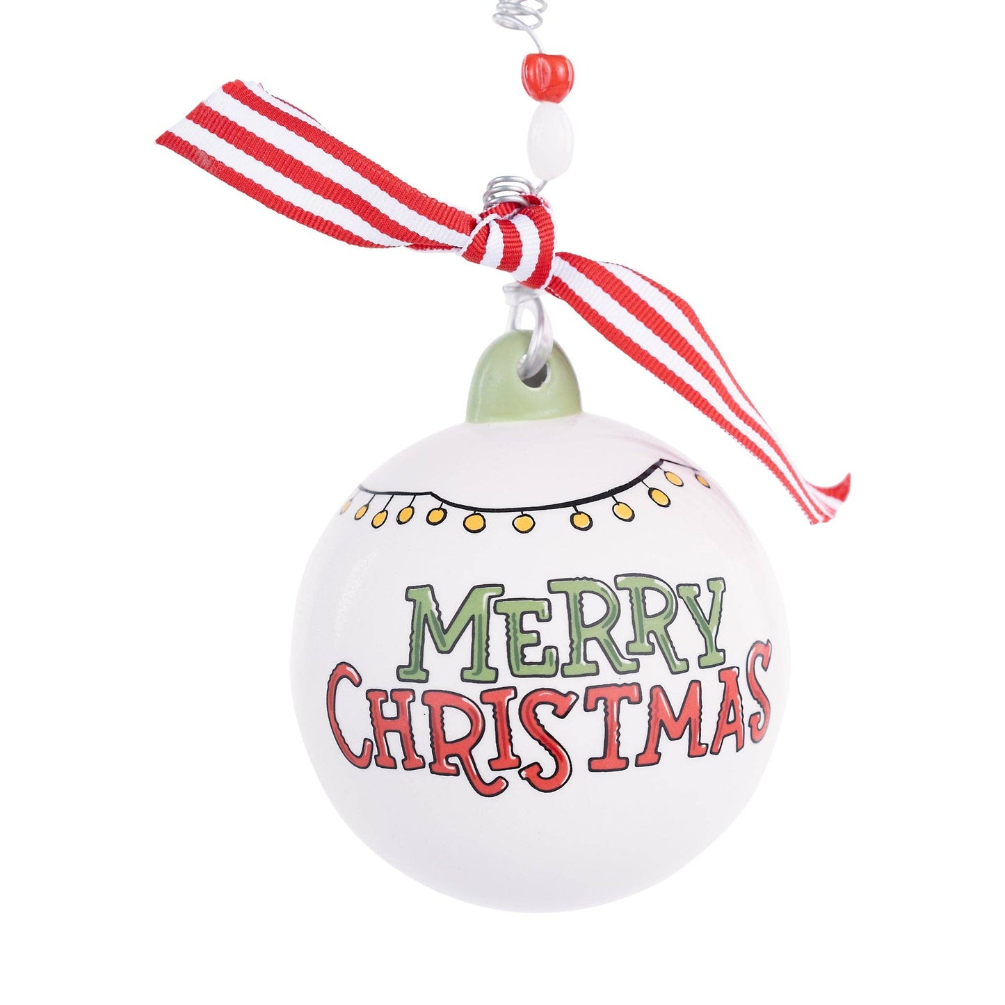 Merry Christmas Green Tractor Holiday Ornament