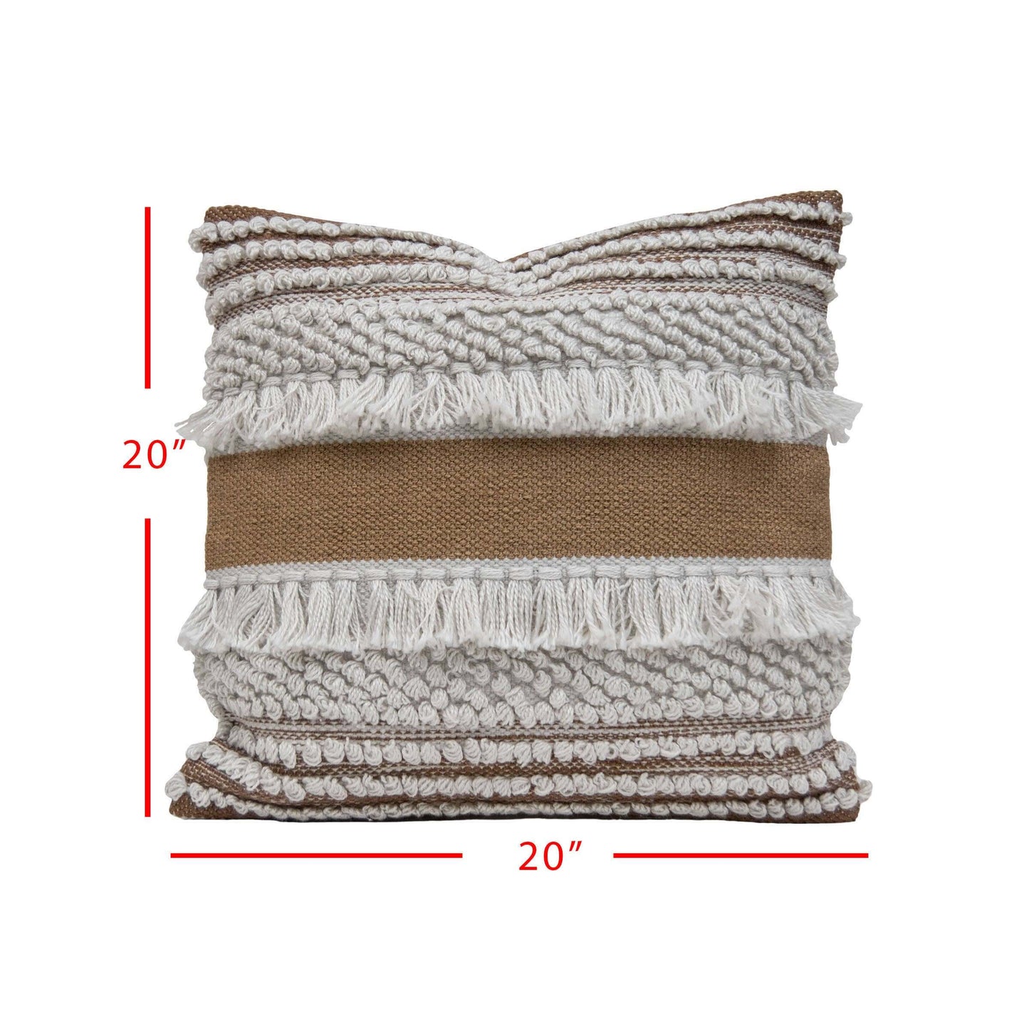 20x20 Hand Woven Daisy Pillow Brown