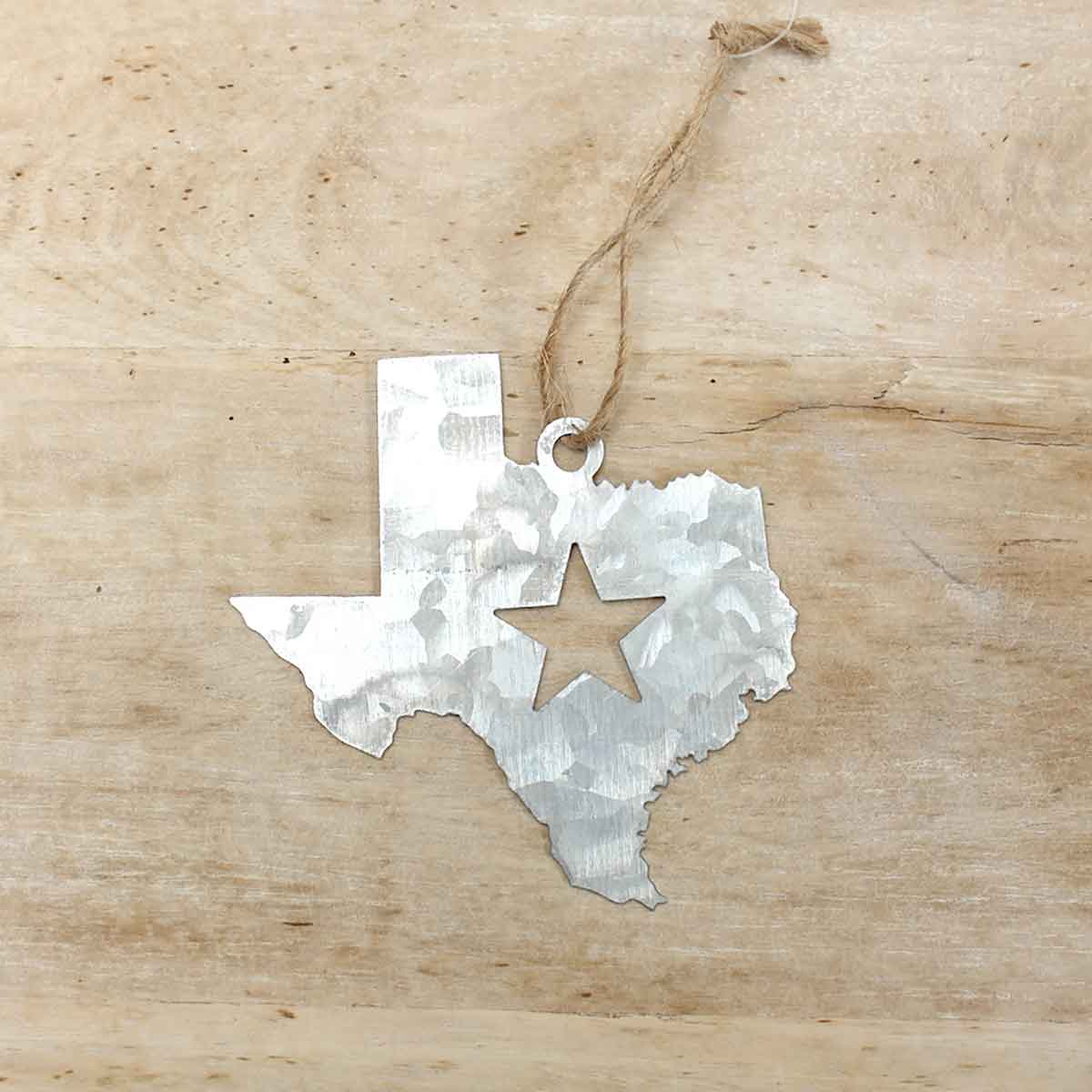 Galvanized Texas Ornament