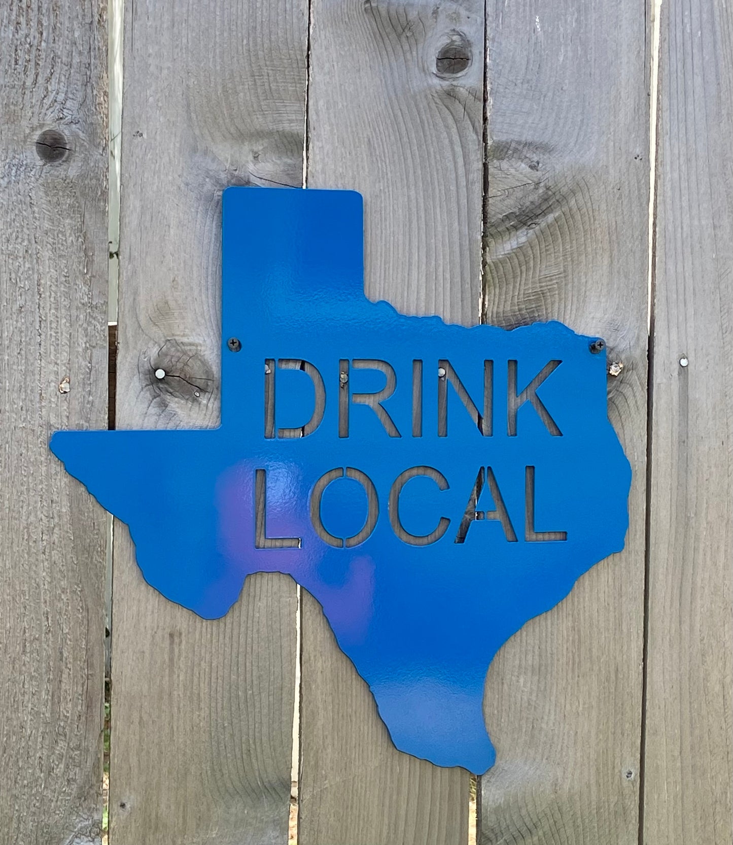 TX Drink Local 18" Metal Art