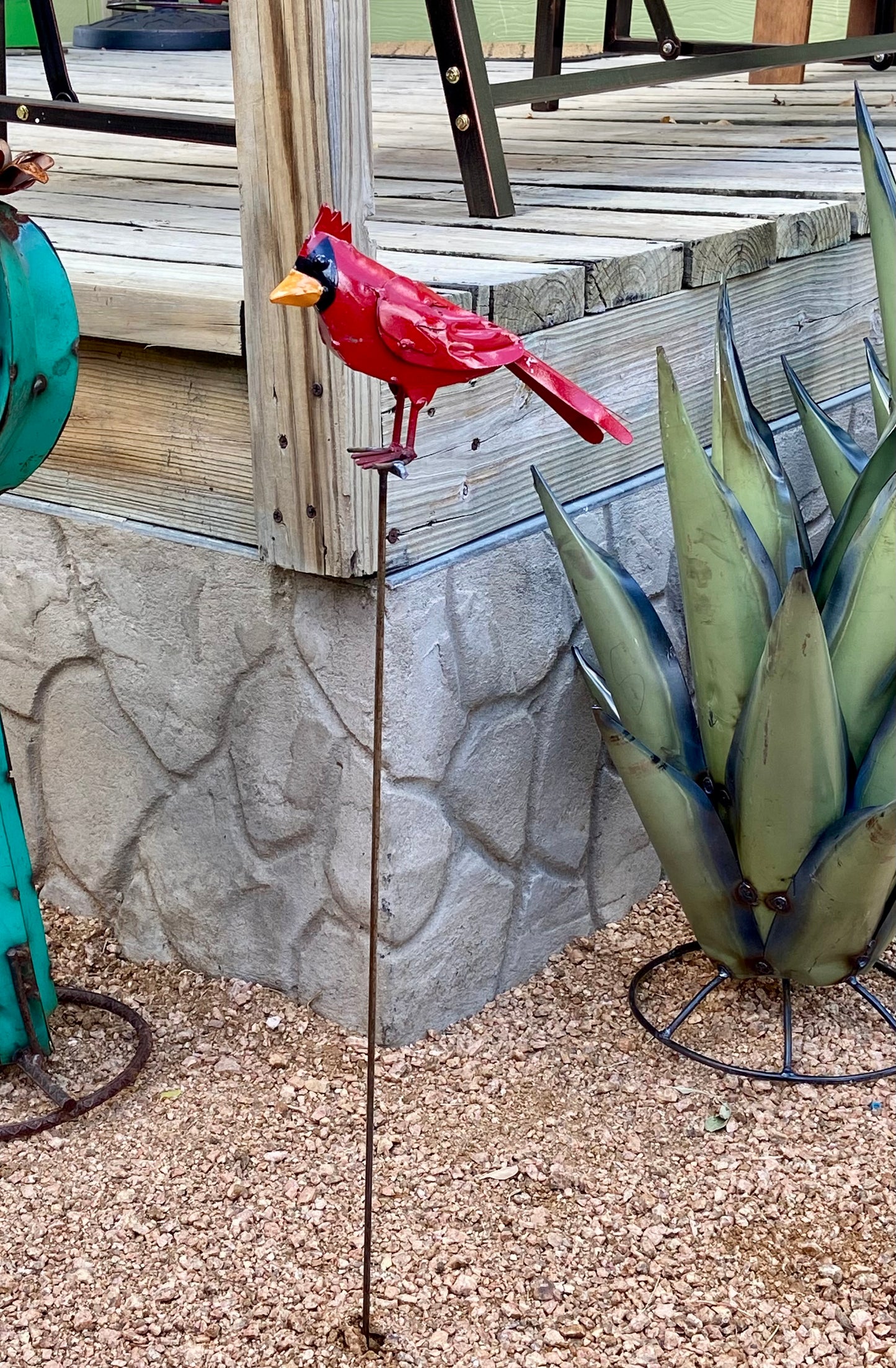 Metal Cardinal Garden Stake