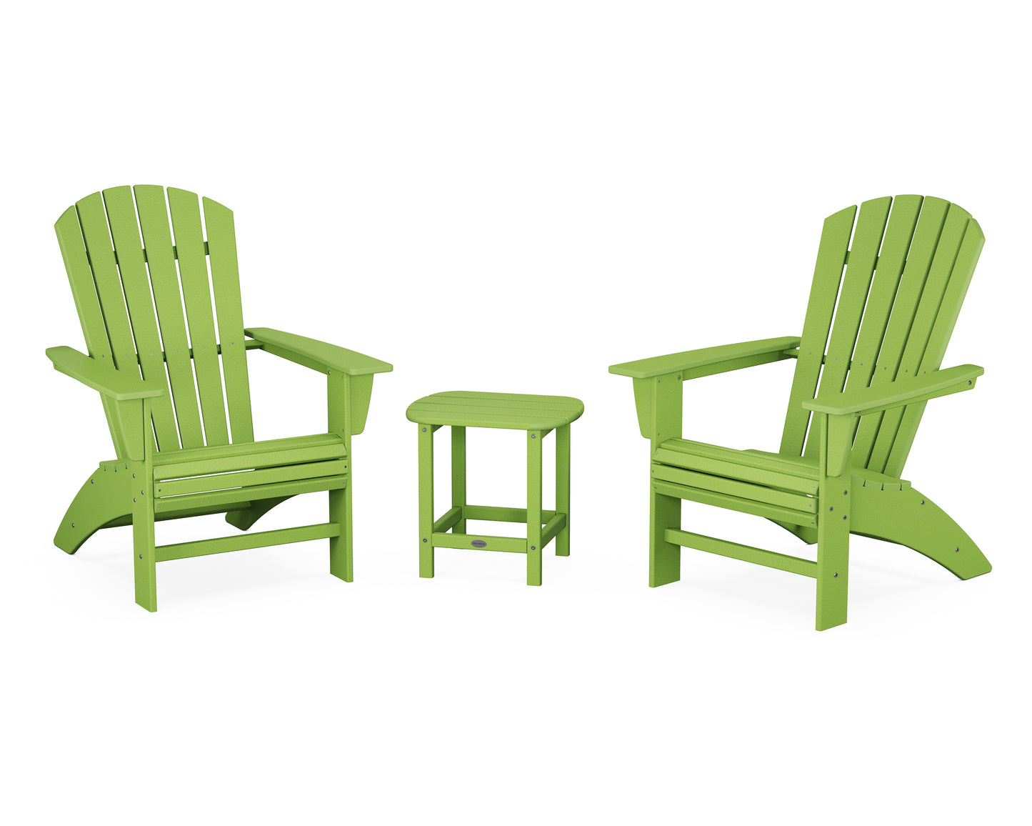POLYWOOD® Nautical 3-Piece Curveback Adirondack Set
