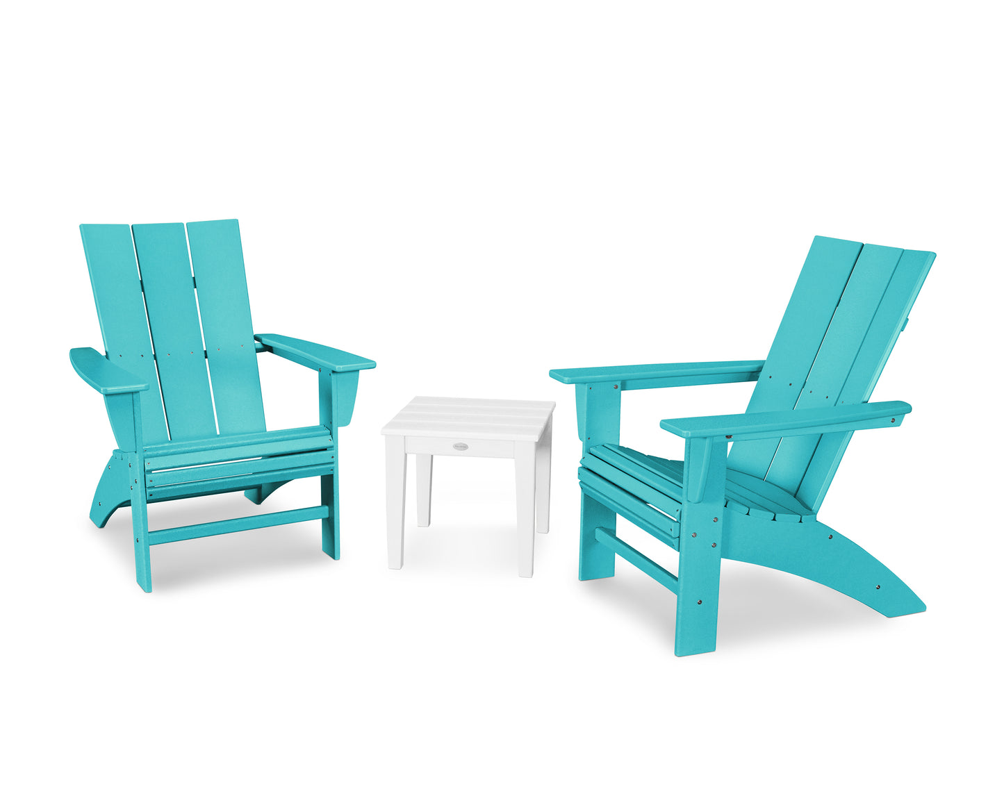 POLYWOOD® Modern 3-Piece Curveback Adirondack Set