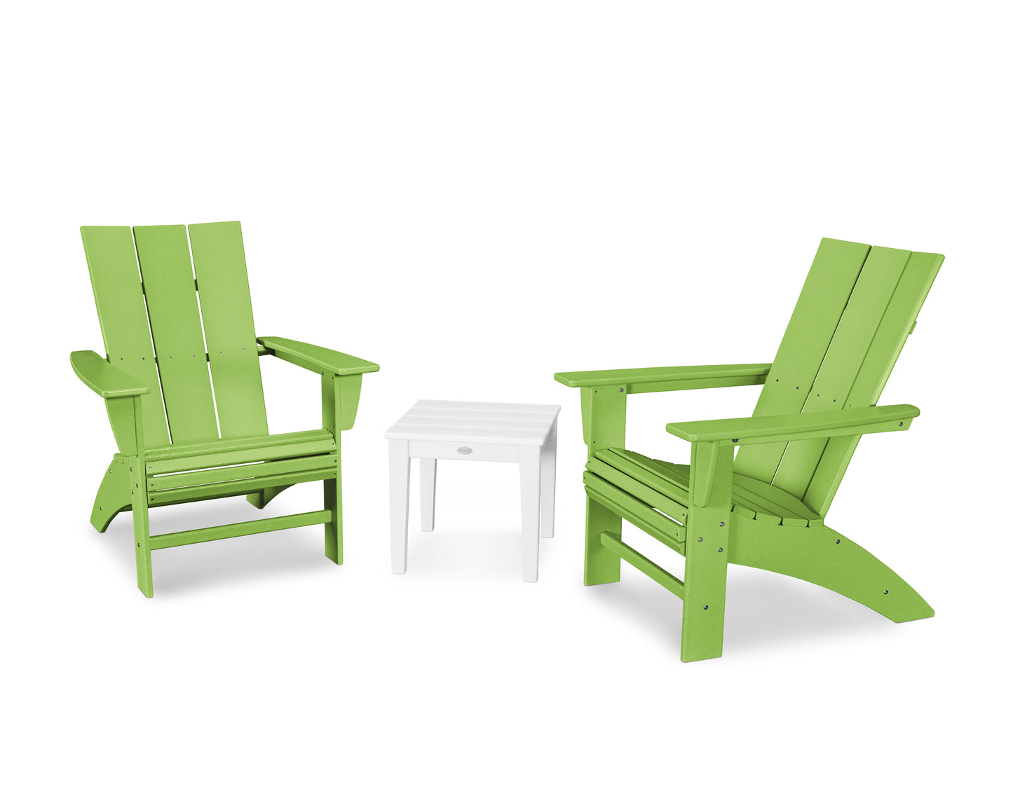 POLYWOOD® Modern 3-Piece Curveback Adirondack Set