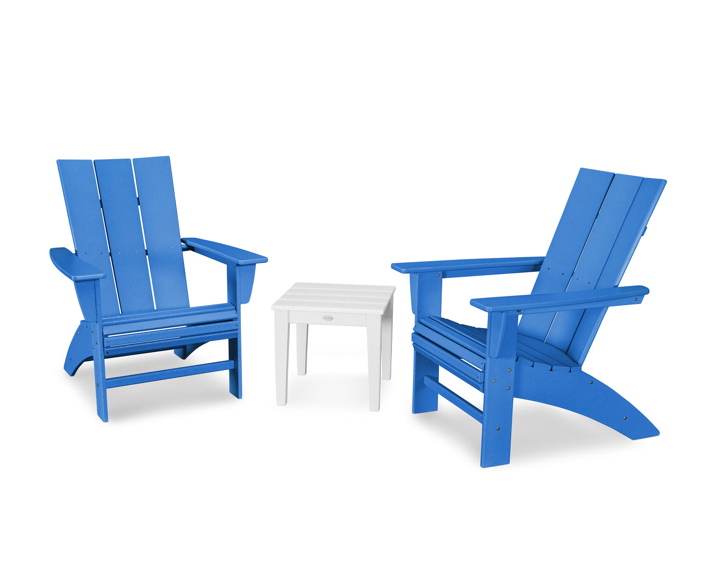 POLYWOOD® Modern 3-Piece Curveback Adirondack Set