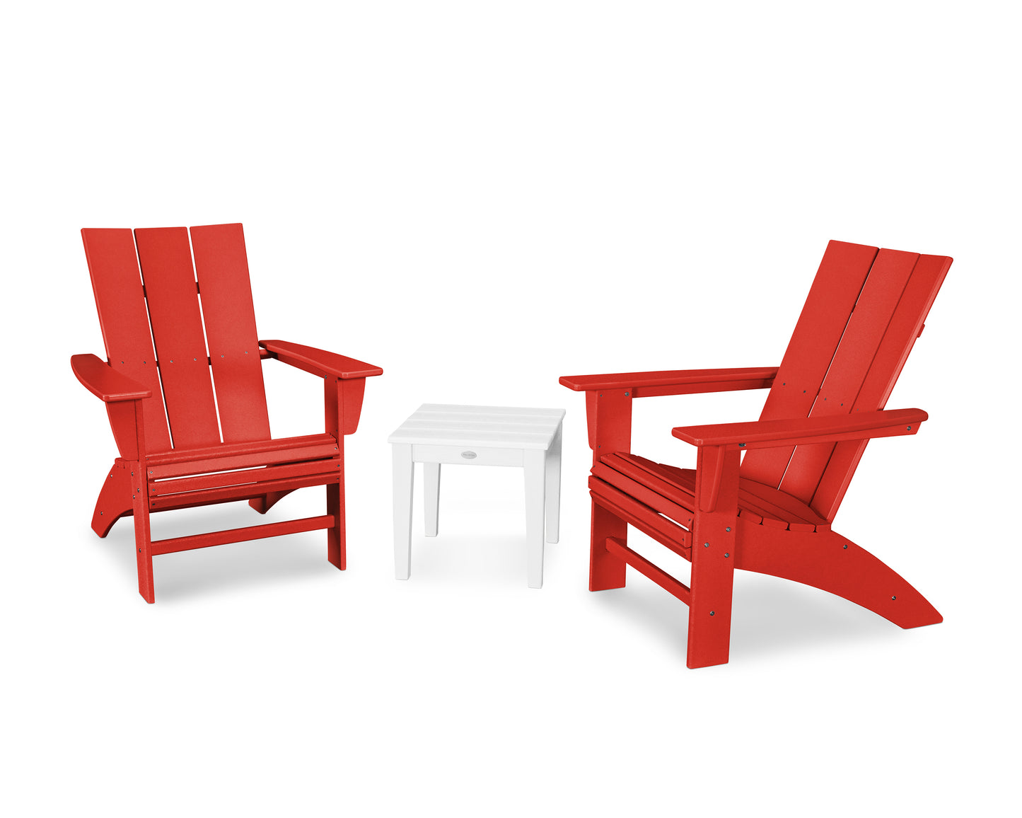 POLYWOOD® Modern 3-Piece Curveback Adirondack Set