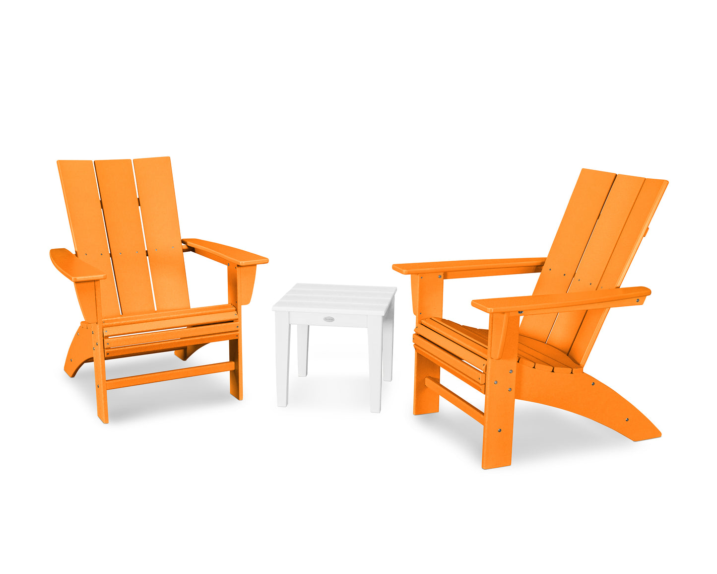 POLYWOOD® Modern 3-Piece Curveback Adirondack Set