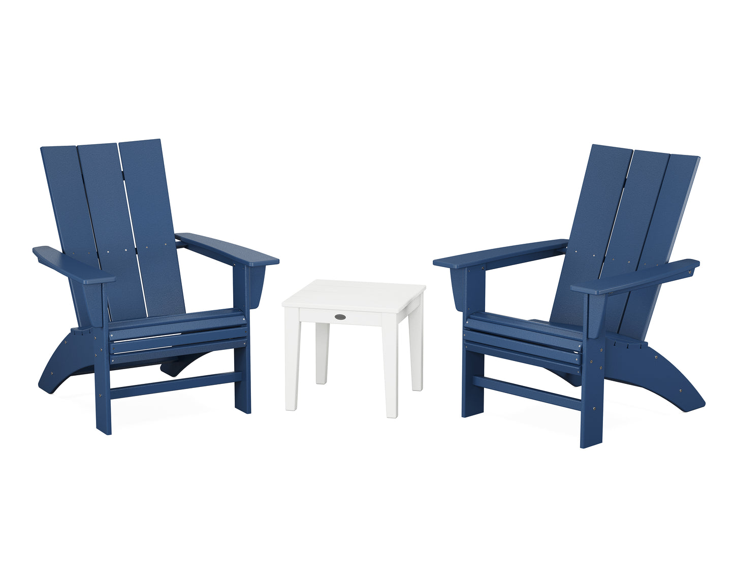 POLYWOOD® Modern 3-Piece Curveback Adirondack Set