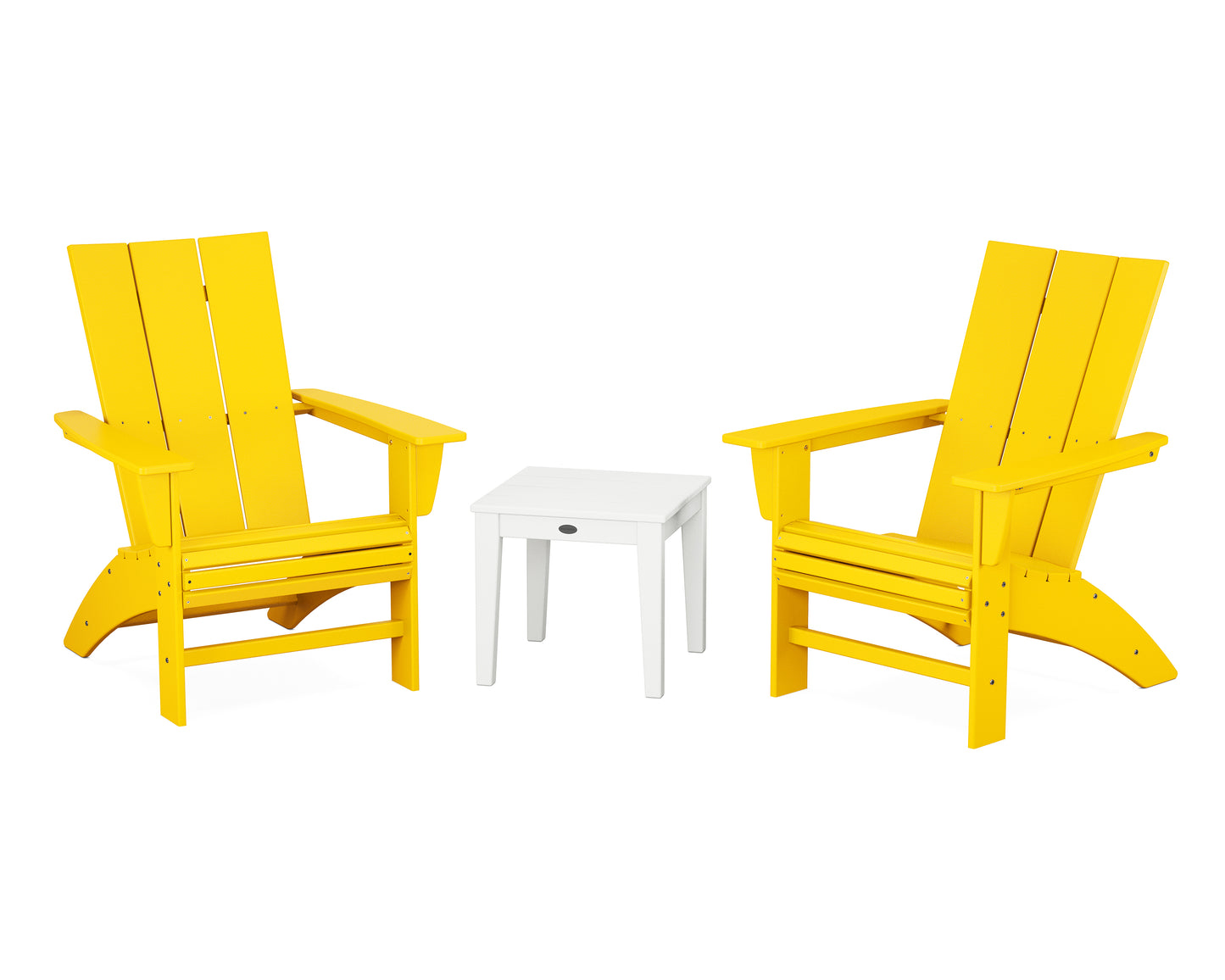 POLYWOOD® Modern 3-Piece Curveback Adirondack Set