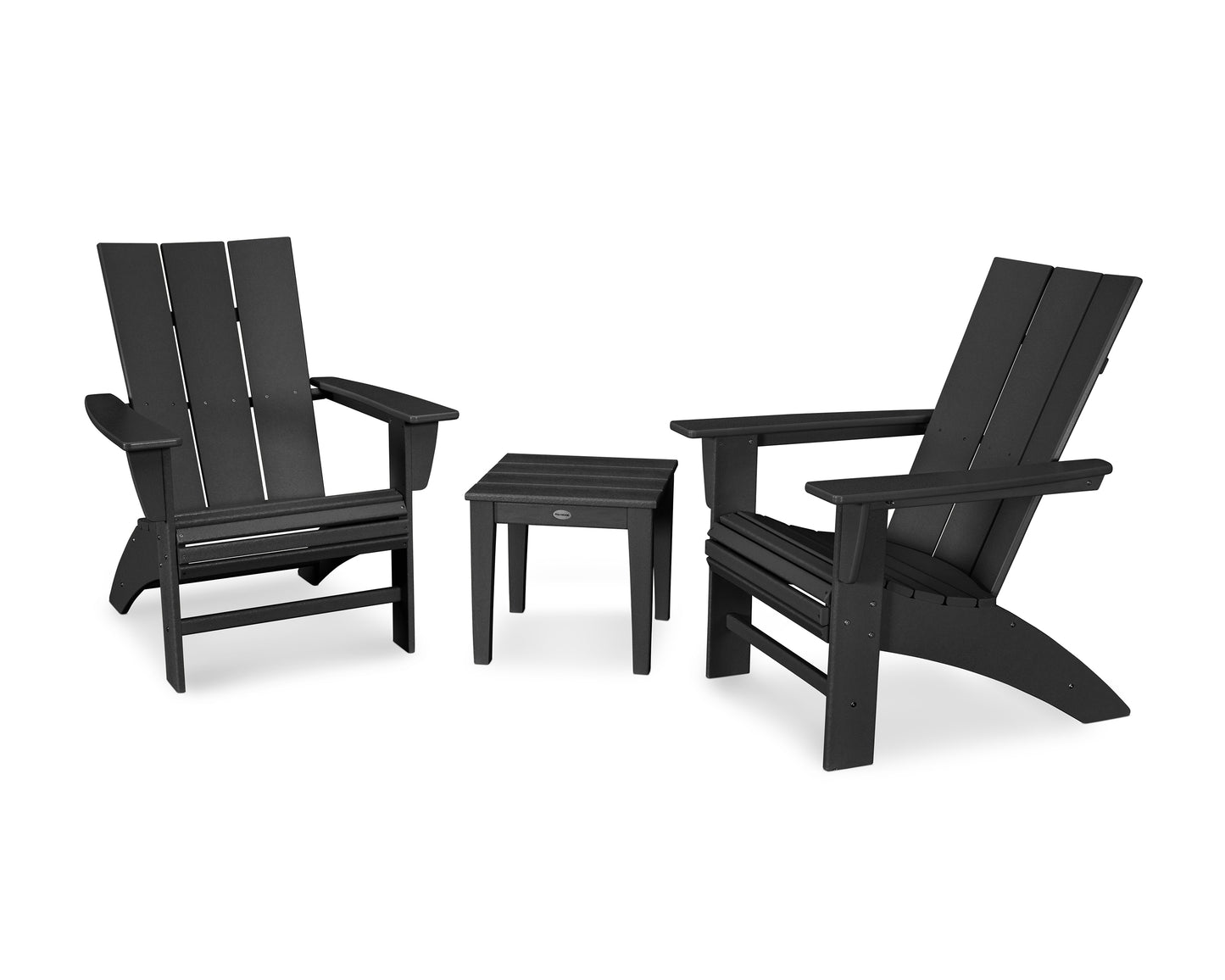 POLYWOOD® Modern 3-Piece Curveback Adirondack Set