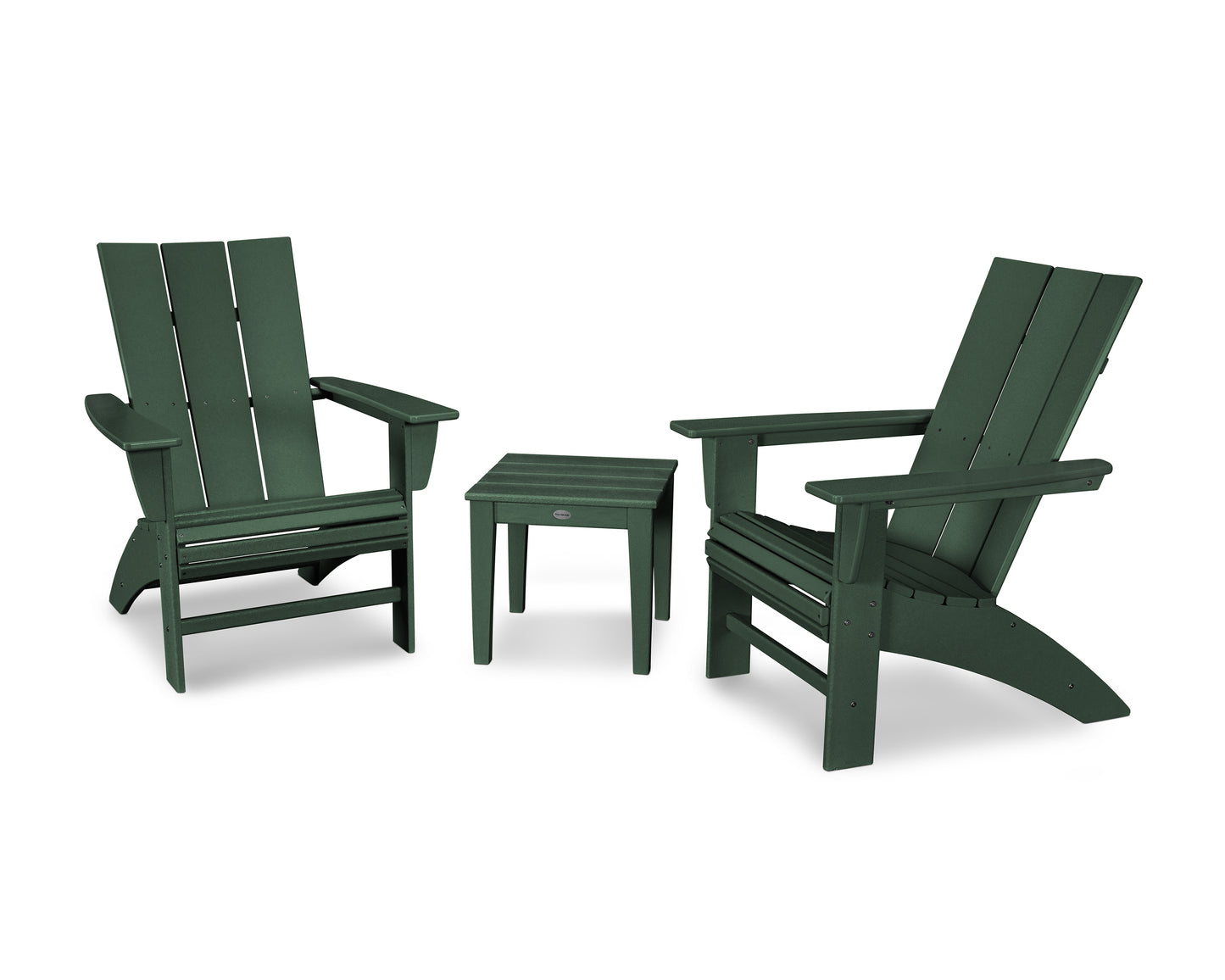 POLYWOOD® Modern 3-Piece Curveback Adirondack Set