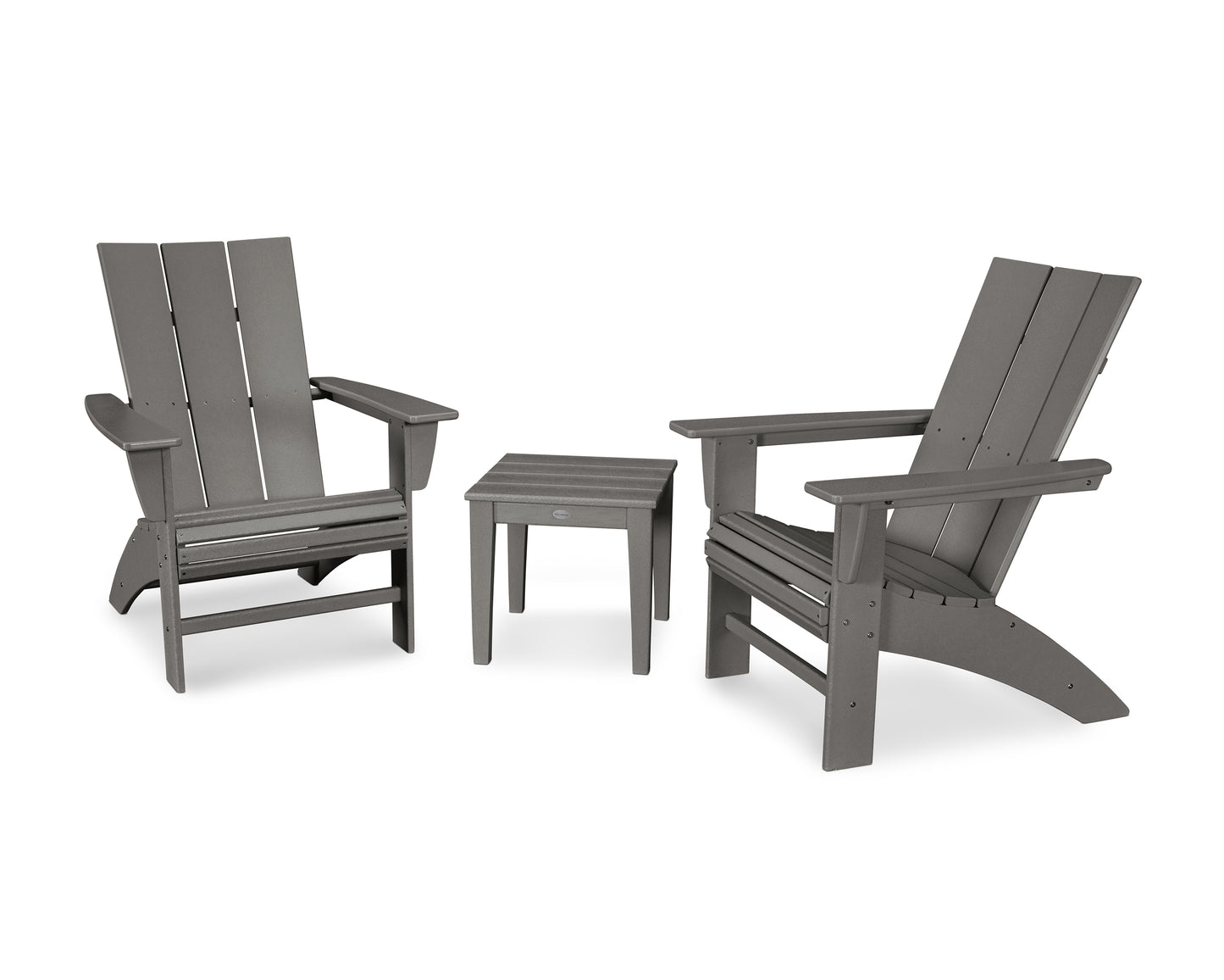 POLYWOOD® Modern 3-Piece Curveback Adirondack Set