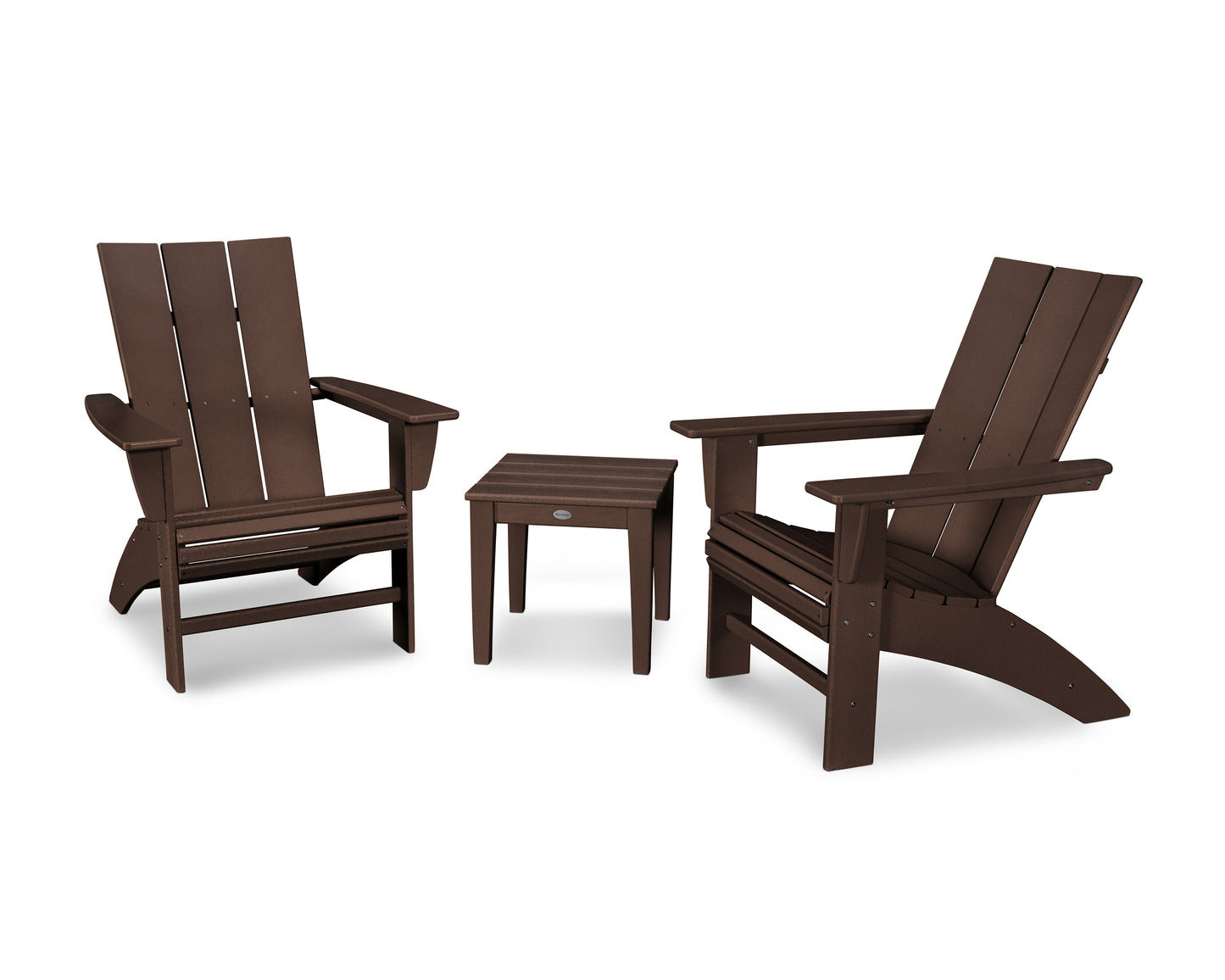 POLYWOOD® Modern 3-Piece Curveback Adirondack Set