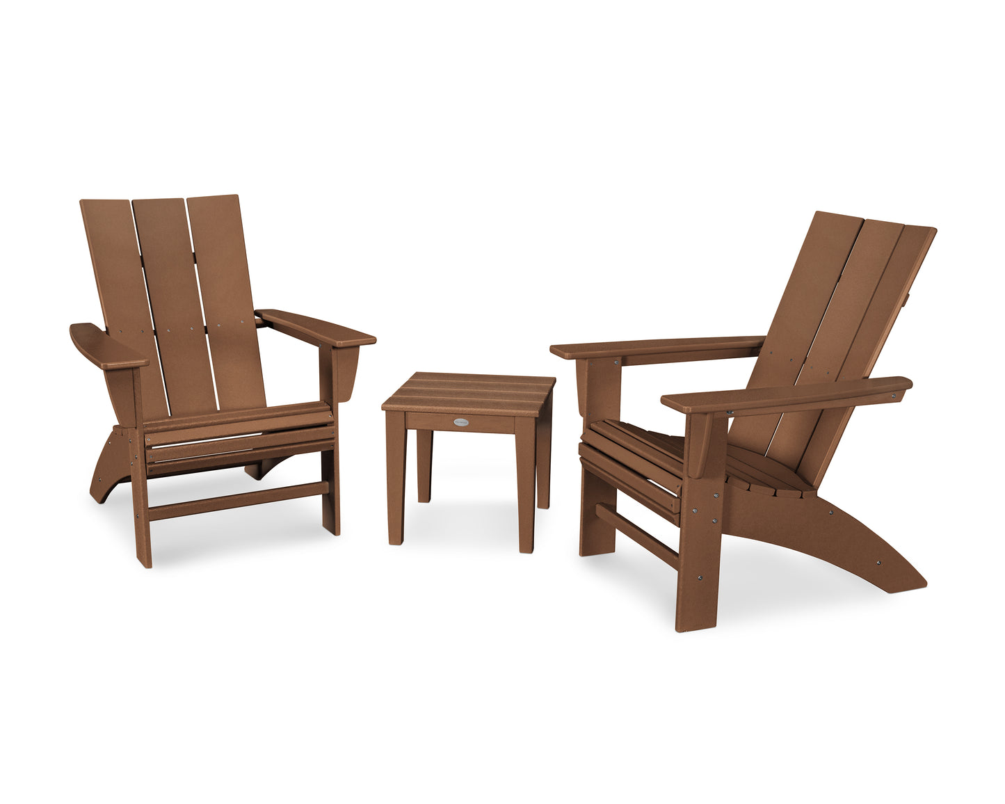 POLYWOOD® Modern 3-Piece Curveback Adirondack Set
