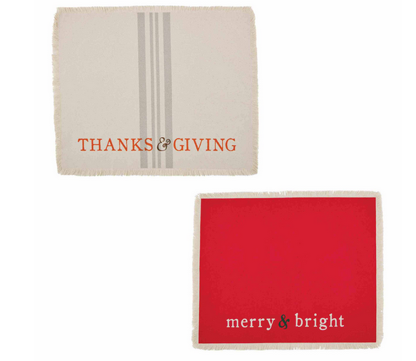 Reversible Holiday Thanksgiving & Christmas Placemat