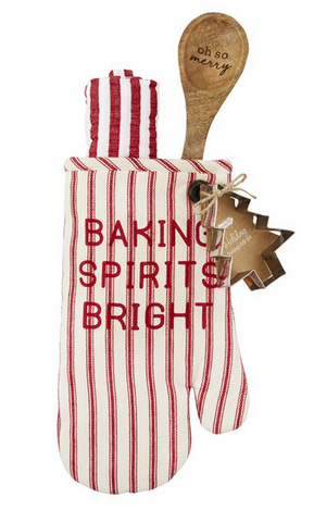 Stripe Oven Mitt Gift Set