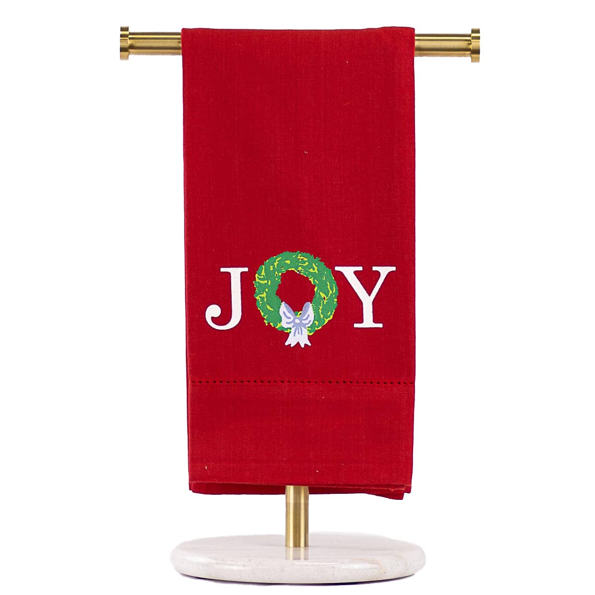 Joy Christmas Wreath Hand Towel