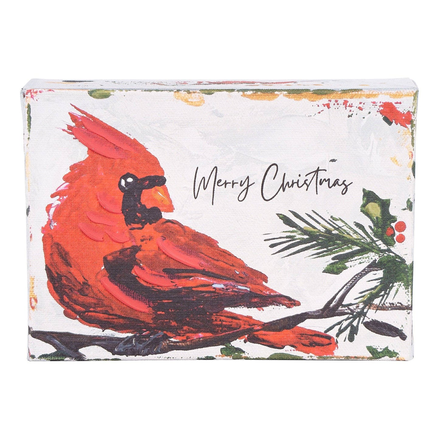 Merry Christmas Red Bird Canvas- Christmas Décor