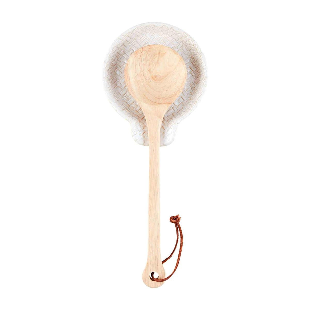 Textured Spoon Rest with Wooden Spoon