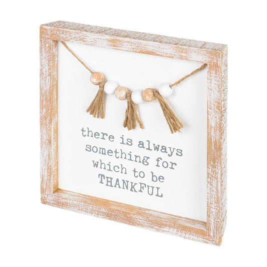 Thankful Tassel Framed Sign