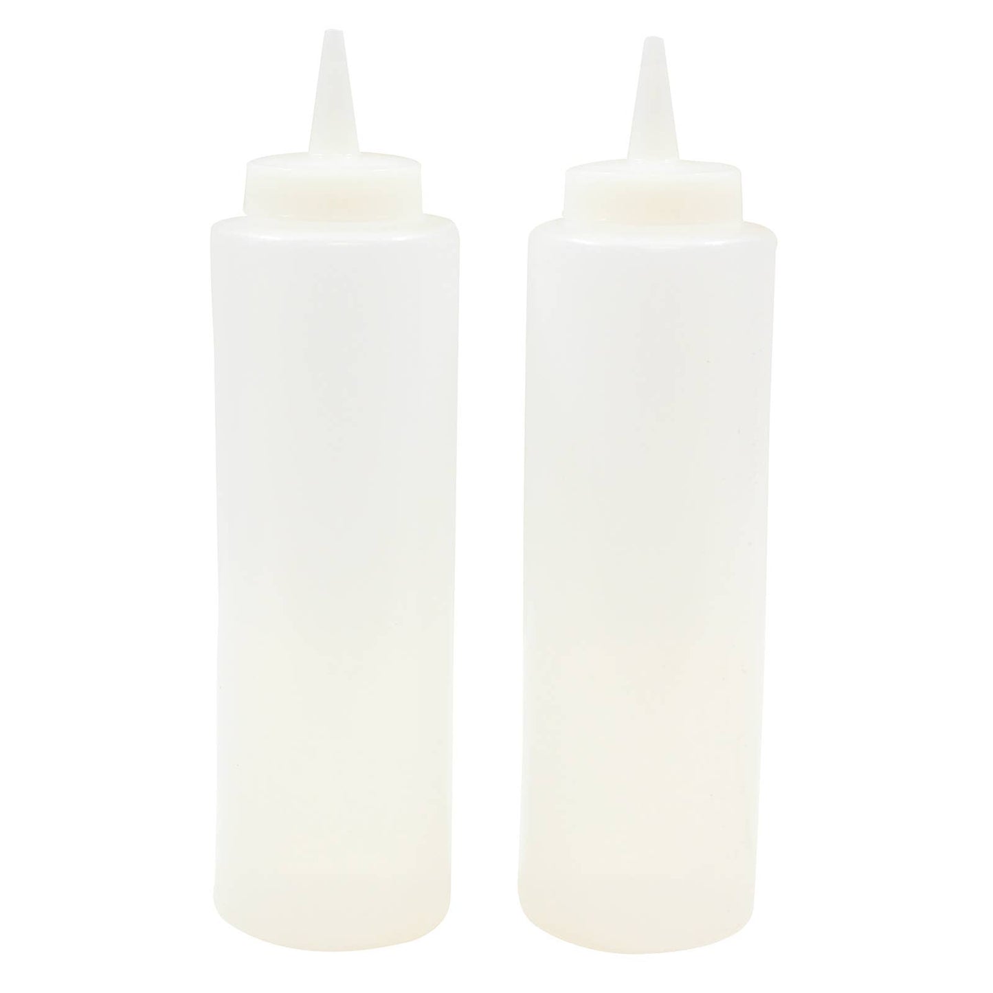 12 oz Squeeze Bottles, Set of 2, Clear Plastic