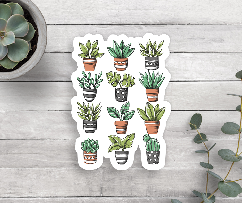 Potted Plants Vinyl Sticker