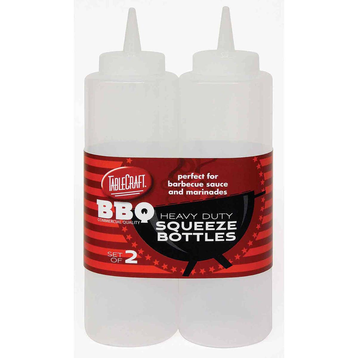 12 oz Squeeze Bottles, Set of 2, Clear Plastic