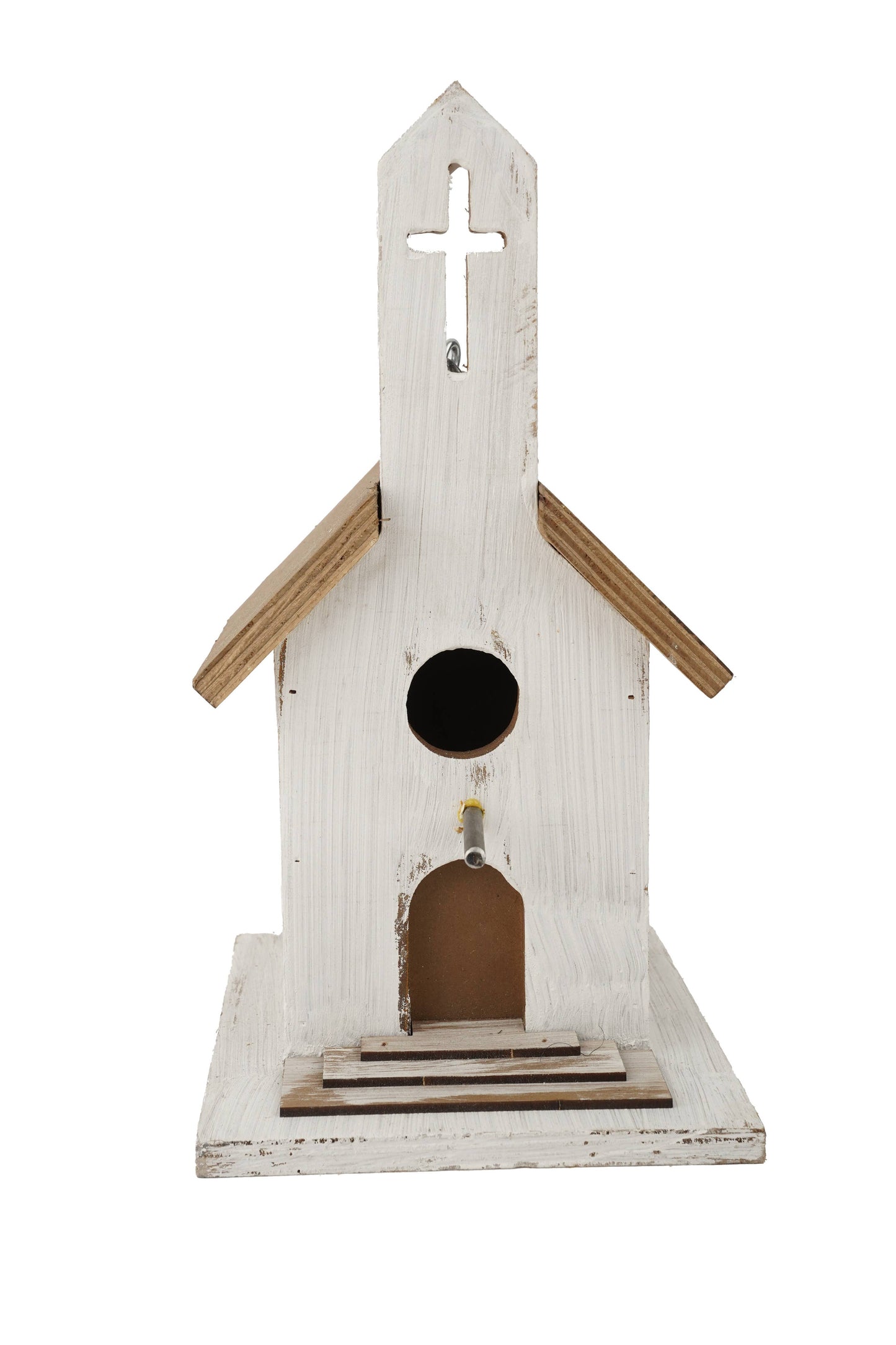 Wood Top Church Birdhouse