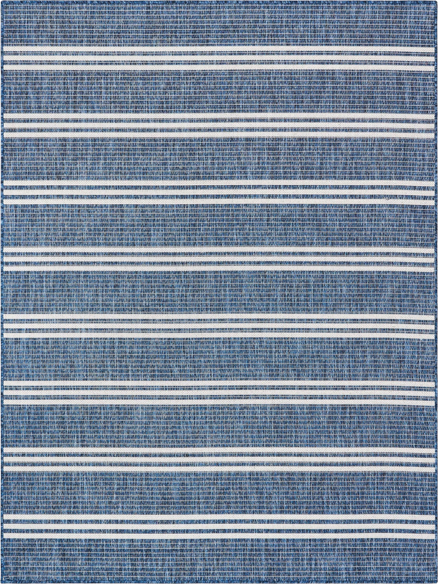 Catalina Modern Stripes Indoor/Outdoor Blue Flat-Weave Rug