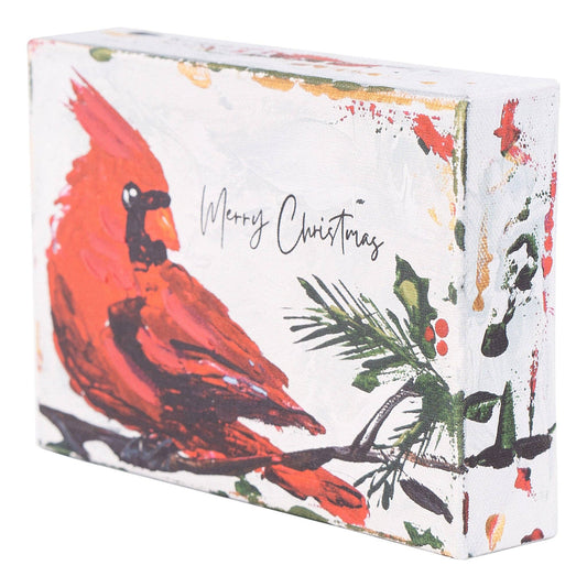 Merry Christmas Red Bird Canvas- Christmas Décor