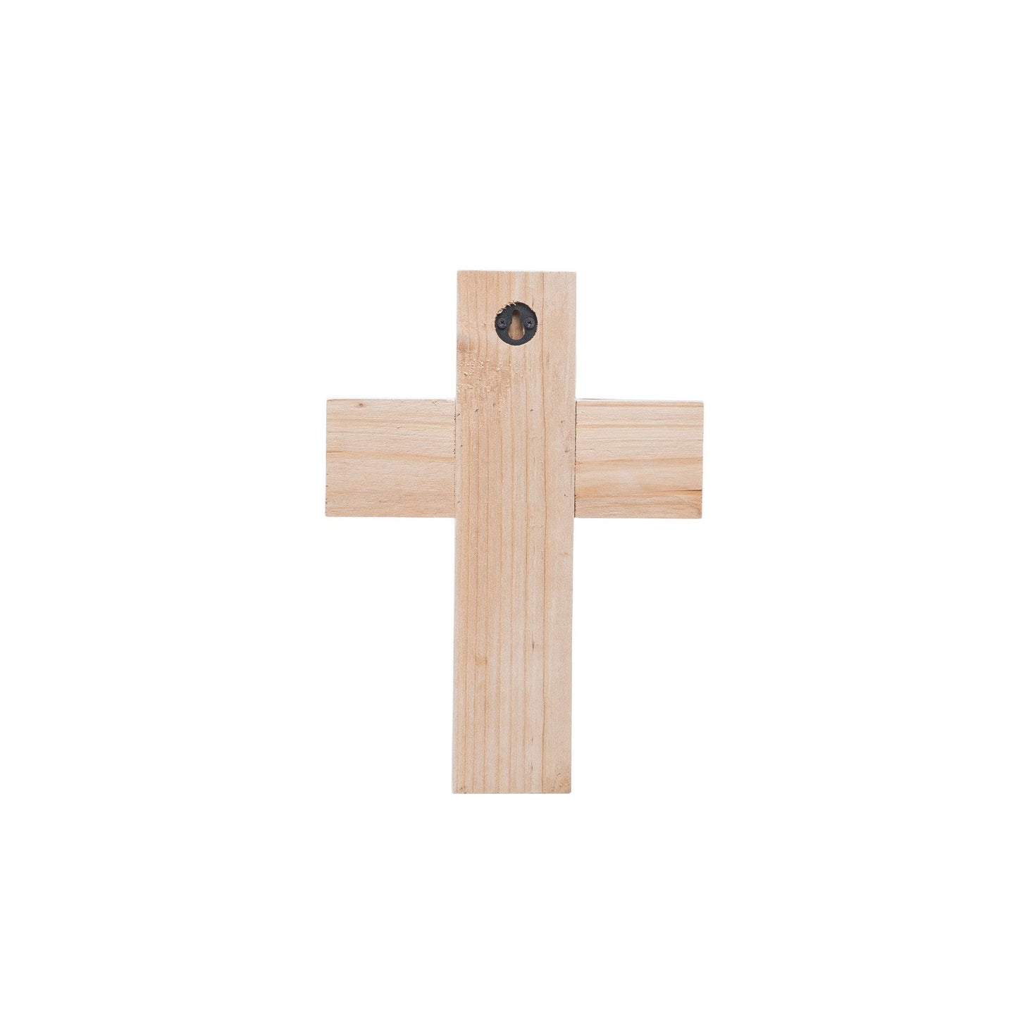 White Wood and Natural Bead Easter Wall Cross