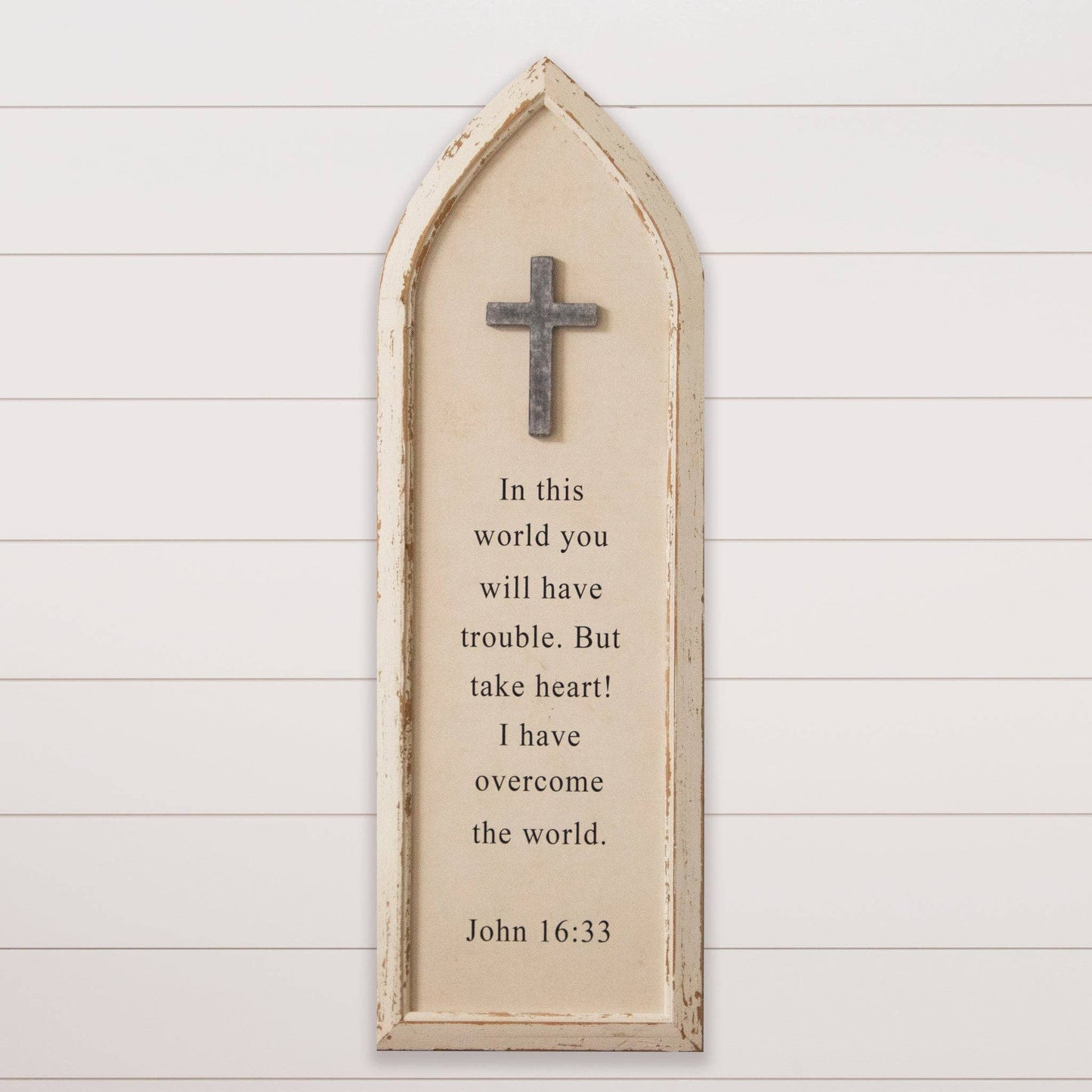 John 16:33 Arched Cross Sign