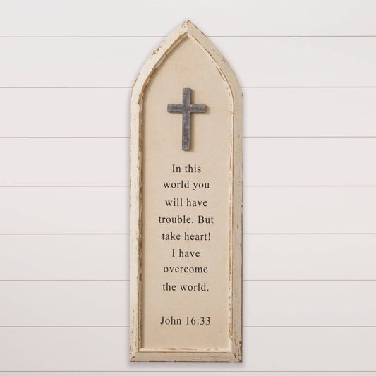 John 16:33 Arched Cross Sign