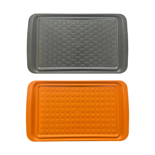 Large Prep Trays,Set 2,Orange and Black,17.2” x 10.5“