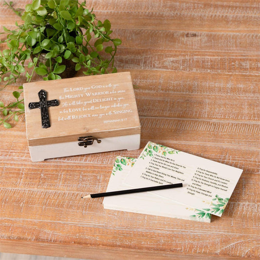 Wooden Prayer Box And Cards