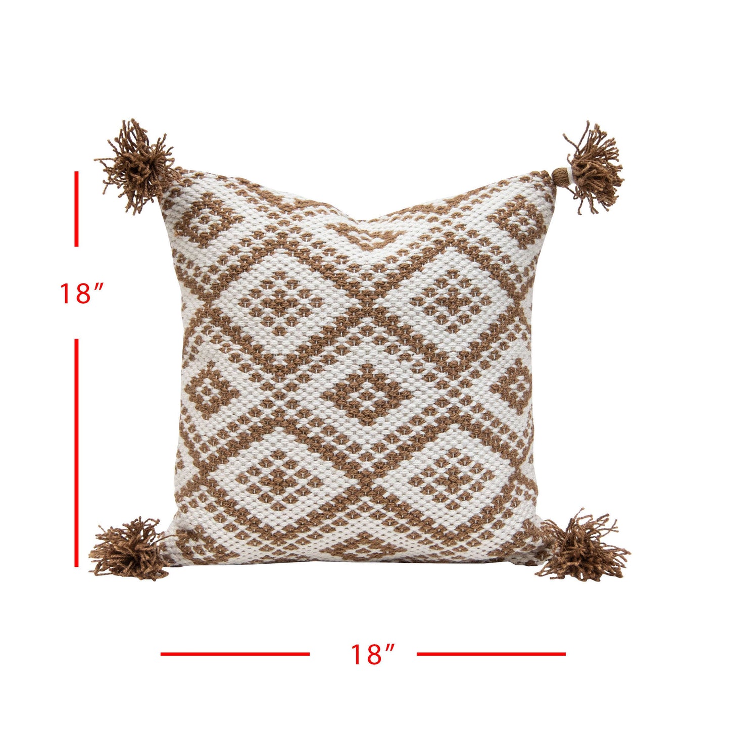 Rook 18x18 Brown Geo Outdoor / Indoor Filled Pillow