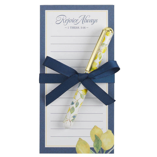 Rejoice Always Magnetic Notepad w/pen 1 Thess. 5:16