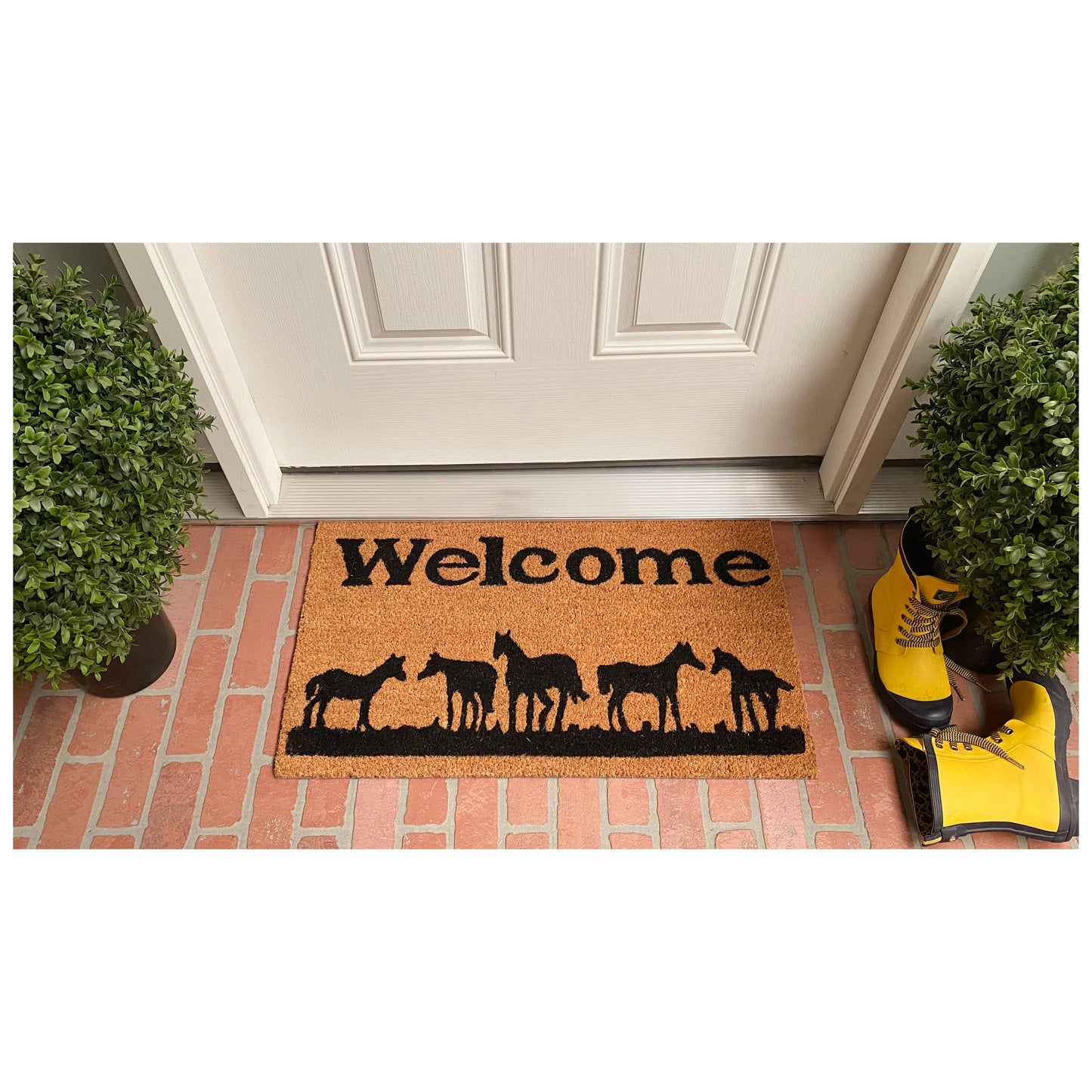 Horses Welcome Western Doormat