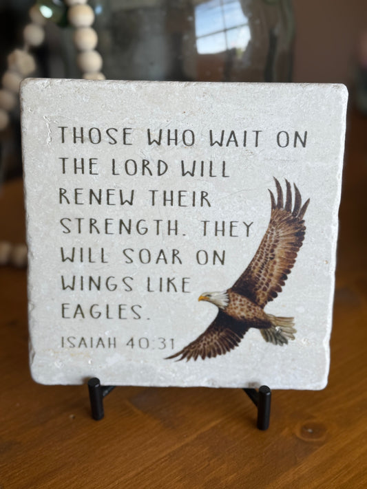 Isaiah 40:31 Stone with Stand