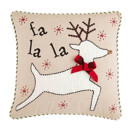 Fa La La Lodge Yarn Applique Pillow