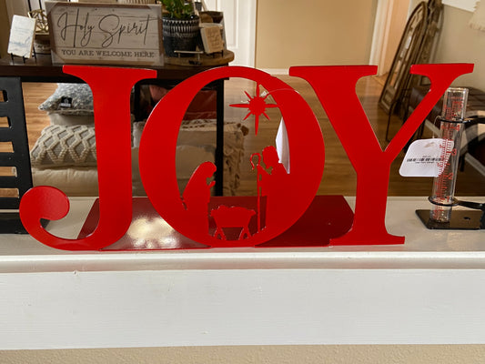 Joy Nativity Metal Shelf Sitter