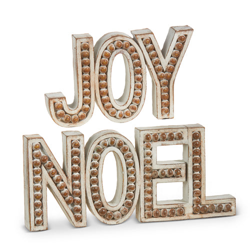 Beaded Joy and Noel Word Art