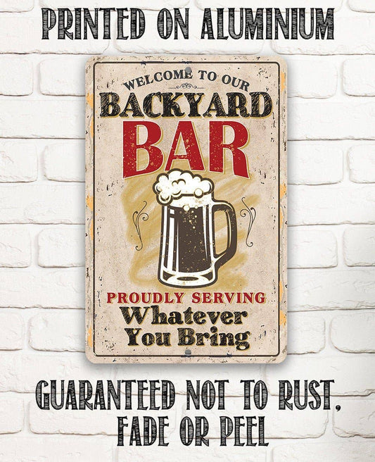 Backyard Bar - Metal Sign