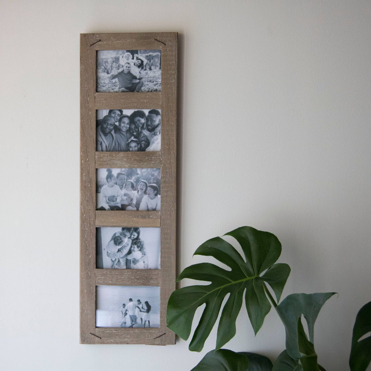 Distressed Picture Frame Nail Accents, Holds 5 4x6 Photos